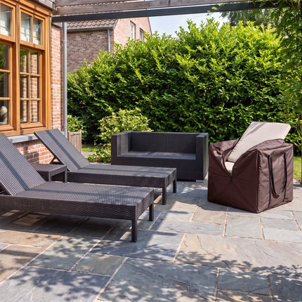 600D Aufbewahrungstasche für Gartenkissen – Luxus Dunkelbraun