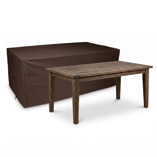 600D Schutzhülle für Gartentisch – Luxus Dunkelbraun