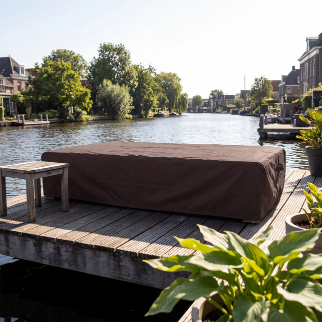 600D Schutzhülle für Gartenliegebett – Luxus Dunkelbraun